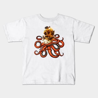 Cool Tees Octopus Surf and Diver Kids T-Shirt